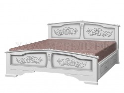 Кровать Елена Белый жемчуг с ящиками