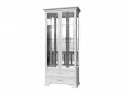 Шкаф-витрина ( 2 двери + 4 стекла ) Грация Лак Белый